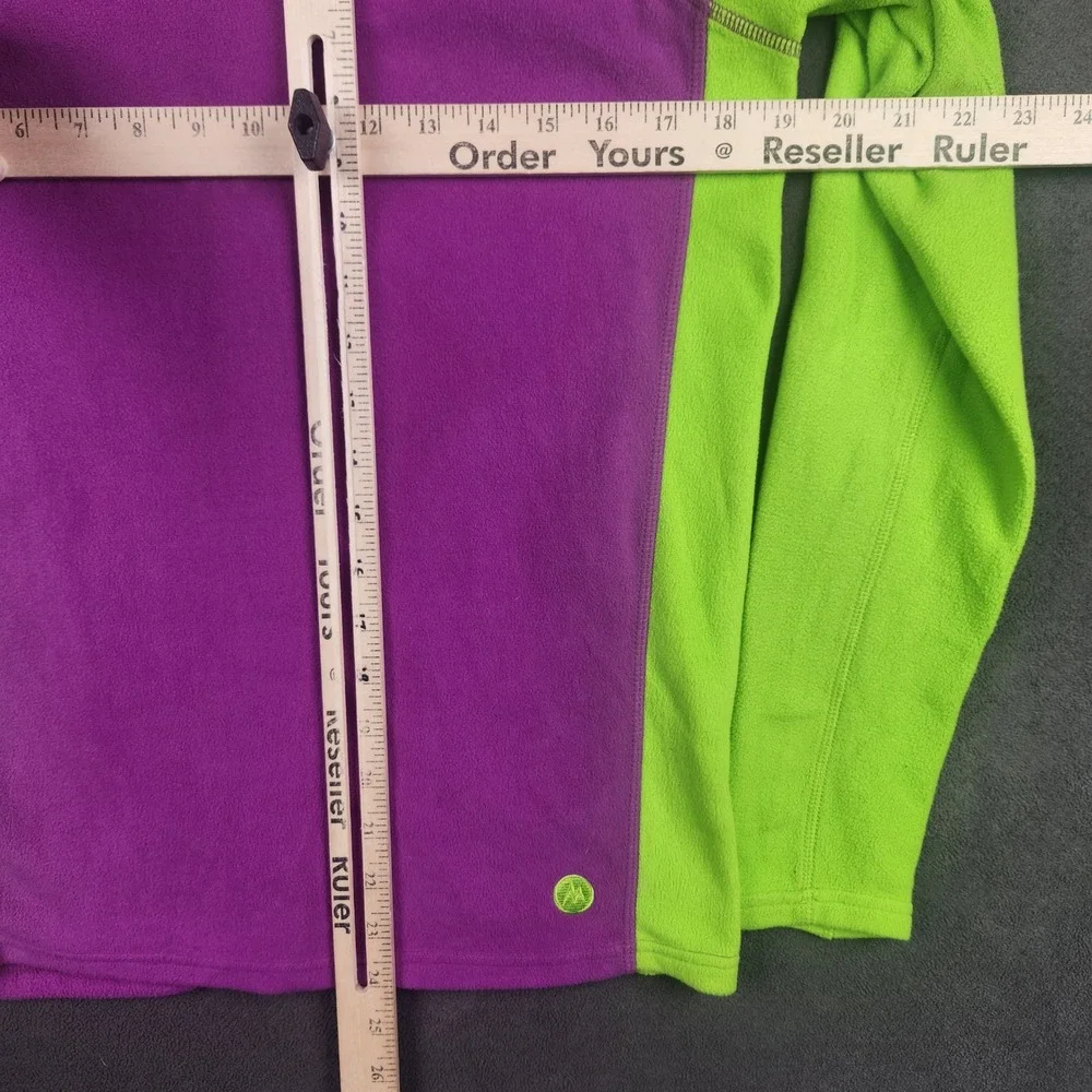 Marmot Power Stretch Hoodie Girls XL‎ Purple Lime Green Colorblock Full Zip